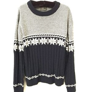 Vintage Snowflake Design Fair Isle  Pullover Sweater